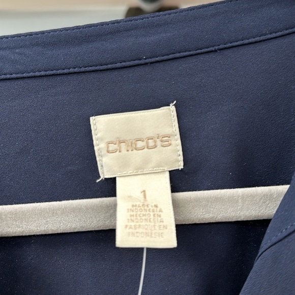 CHICO’S Modern Utility Tunic Size 1 NWT Navy Blue - Picture 6 of 8